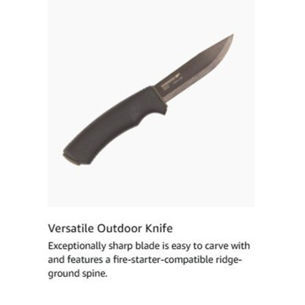 Morakniv 4.3" Carbon Steel Bushcraft Knife w/ Sheath Black Fixed Blade M-10791 - Picture 9 of 9